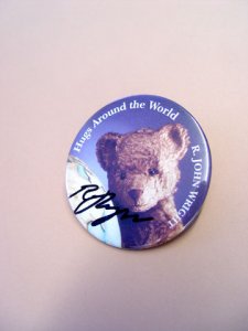 R. John Wright Hugs Bear Button