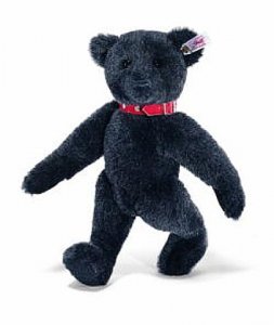 STEIFF Black Bear with Elephant Logo Button Collar 02 038150 300.00 Village Bears Your Favorite Bear Store