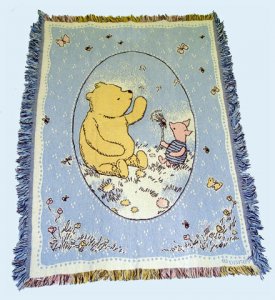 Pooh & Piglet With Butterflies Throw