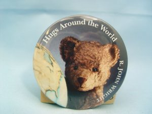 R. John Wright Hugs Bear Button