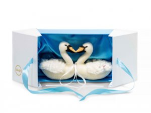 STEIFF Wedding Swan Set White