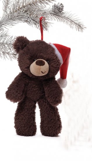 GUND Fuzzy™ Dark Brown Ornament - Click Image to Close