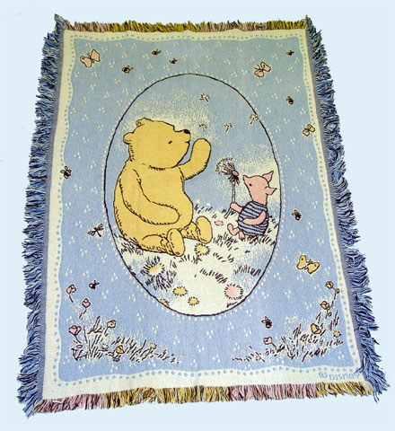 Pooh & Piglet With Butterflies Throw - Click Image to Close