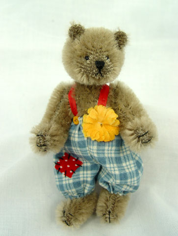 Deb Canham Boy Bear In Overalls - Click Image to Close