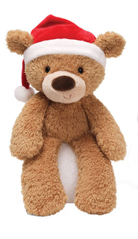 GUND Fuzzy™ Beige Santa Bear - Click Image to Close