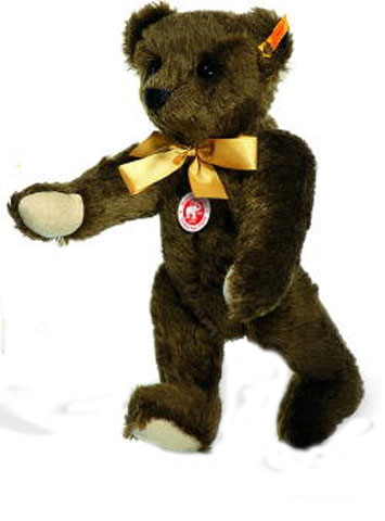 STEIFF 1909 Dark Brown Teddy - Click Image to Close