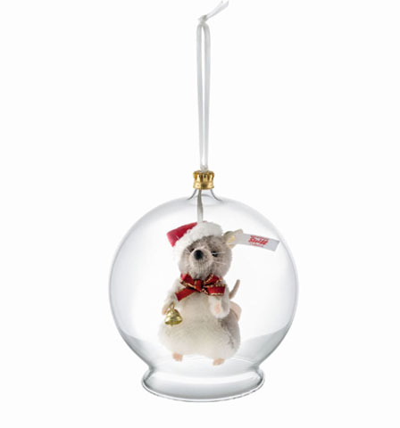 STEIFF Chrismtas Mouse in Bauble - Click Image to Close