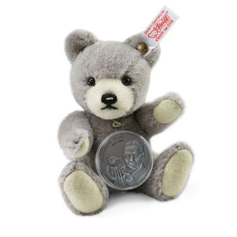 STEIFF Copper/Nickel Medal Teddy Bear - Click Image to Close