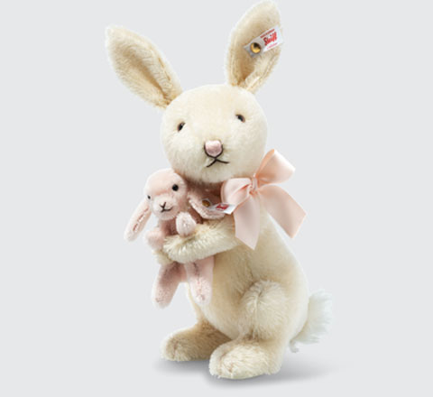 STEIFF Rosie Rabbit and Baby Bunny - Click Image to Close