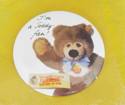 STEIFF Teddy Fan Button Large - Click Image to Close